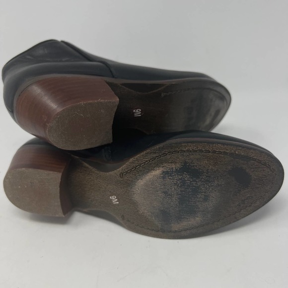 Crown vintage size 9 black leather Tabatha zip up ankle booties - Picture 8 of 8